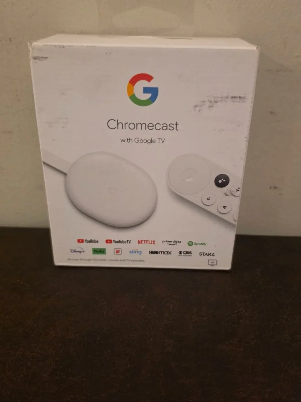 The Google Chromecast with Google TV Media Streamer in Snow (GA01919-US)